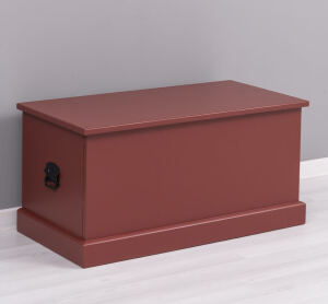 rustikale Massivholz Truhe bordeaux rot