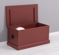 rustikale Massivholz Truhe bordeaux rot