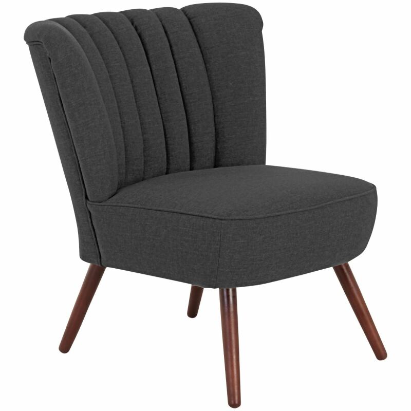 Sessel Aspen Flachgewebe (Leinenoptik) schwarz