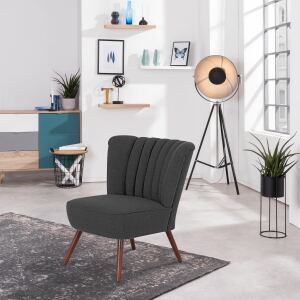 Sessel Aspen Flachgewebe (Leinenoptik) schwarz