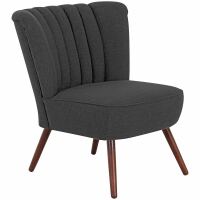 Sessel Aspen Flachgewebe (Leinenoptik) schwarz