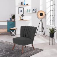 Sessel Aspen Flachgewebe (Leinenoptik) schwarz
