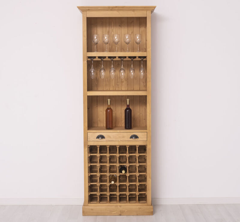 Weinregal im Landhausstil gewachst hellbraun