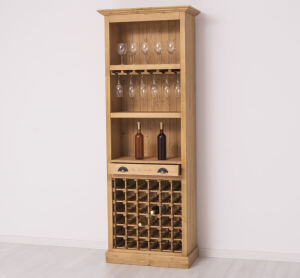 Weinregal im Landhausstil gewachst hellbraun