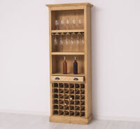 Weinregal im Landhausstil gewachst hellbraun