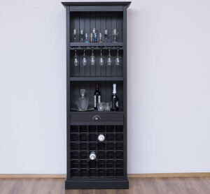 Weinregal im Landhausstil schwarz
