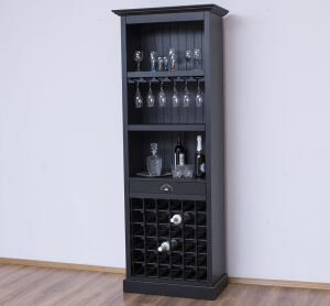 Weinregal im Landhausstil schwarz