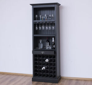 Weinregal im Landhausstil schwarz