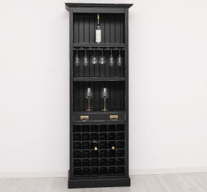 Weinregal im Landhausstil schwarz Antik Look