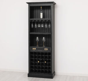 Weinregal im Landhausstil schwarz Antik Look