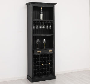 Weinregal im Landhausstil schwarz Antik Look