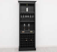 Weinregal im Landhausstil schwarz Antik Look