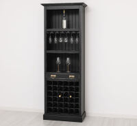 Weinregal im Landhausstil schwarz Antik Look