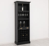 Weinregal im Landhausstil schwarz Antik Look