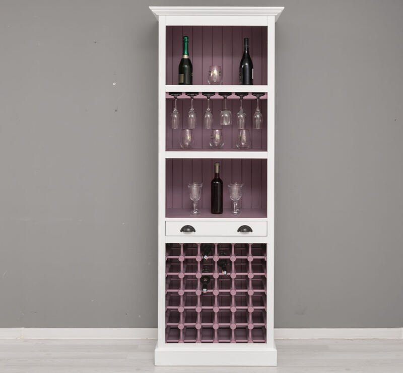 Weinregal im Landhausstil  weiß / flieder