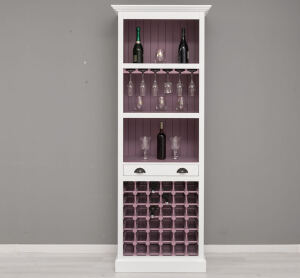 Weinregal im Landhausstil  weiß / flieder