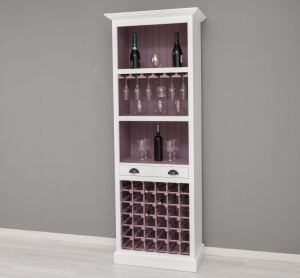 Weinregal im Landhausstil  weiß / flieder