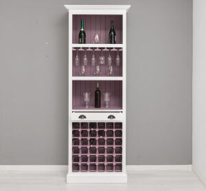 Weinregal im Landhausstil  weiß / flieder