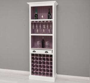 Weinregal im Landhausstil  weiß / flieder