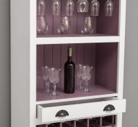 Weinregal im Landhausstil  weiß / flieder
