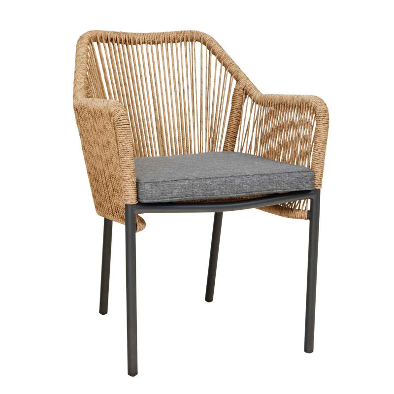 Outdoor-Loungesessel natur mit Sitzpolster