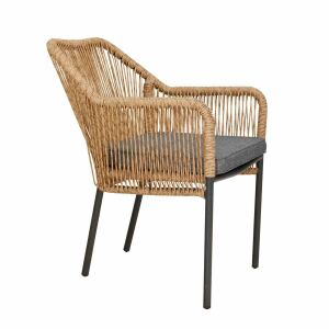Outdoor-Loungesessel natur mit Sitzpolster