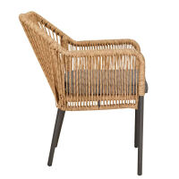 Outdoor-Loungesessel natur mit Sitzpolster