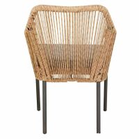 Outdoor-Loungesessel natur mit Sitzpolster