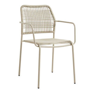 Stapelbarer Gartenstuhl minimalistisch in grau/beige