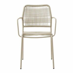 Stapelbarer Gartenstuhl minimalistisch in grau/beige