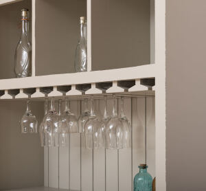 Barregal für Weinliebhaber  im Landhausstil Antik-Look cremegrau
