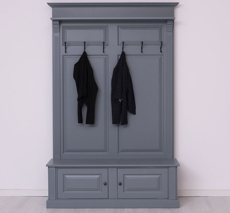 Landhausgarderobe mit 6 Haken fehgrau
