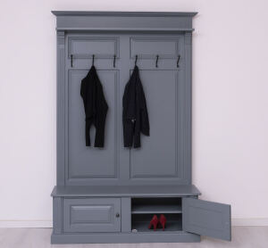 Landhausgarderobe mit 6 Haken fehgrau