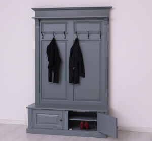 Landhausgarderobe mit 6 Haken fehgrau