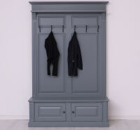 Landhausgarderobe mit 6 Haken fehgrau