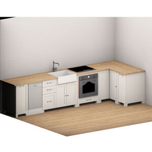 Küche Landhausstil weiß L-Form