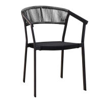 Bequemer Terrassenstuhl schwarz