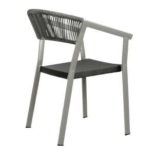 Stilvoller Gartenstuhl grau
