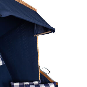 Strandkorb Trend Akazie natur/blau
