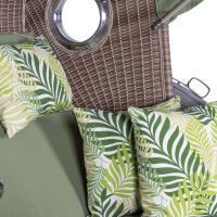 Strandkorb Seemöwe XL floral natur-grün
