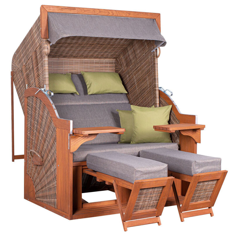 Strandkorb Pure Comfort XL natur-grau
