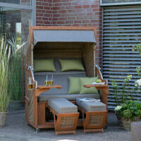 Strandkorb Pure Comfort XL natur-grau