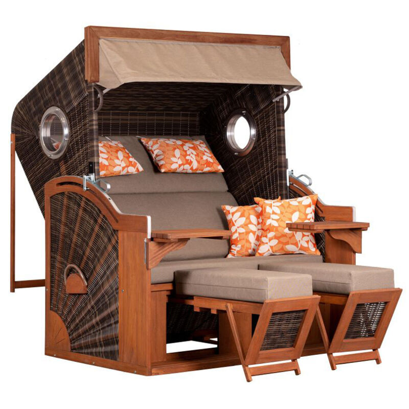 Strandkorb Pure Seaside XXL braun-orange