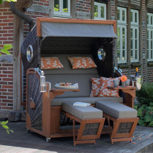 Strandkorb Pure Seaside XXL braun-orange
