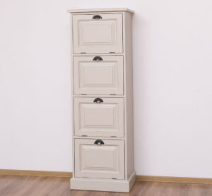 Landhausschrank für Akten mit Kippfächern cremegrau Antik