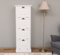Landhaus-Aktenschrank mit Kippfächern altweiß