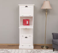 Landhaus-Aktenschrank mit Kippfächern altweiß