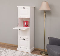 Landhaus-Aktenschrank mit Kippfächern altweiß