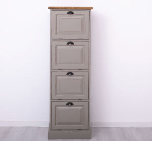 Aktenschrank mit Kippfächern im Landhausstil braungrau