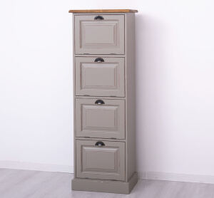 Aktenschrank mit Kippfächern im Landhausstil braungrau